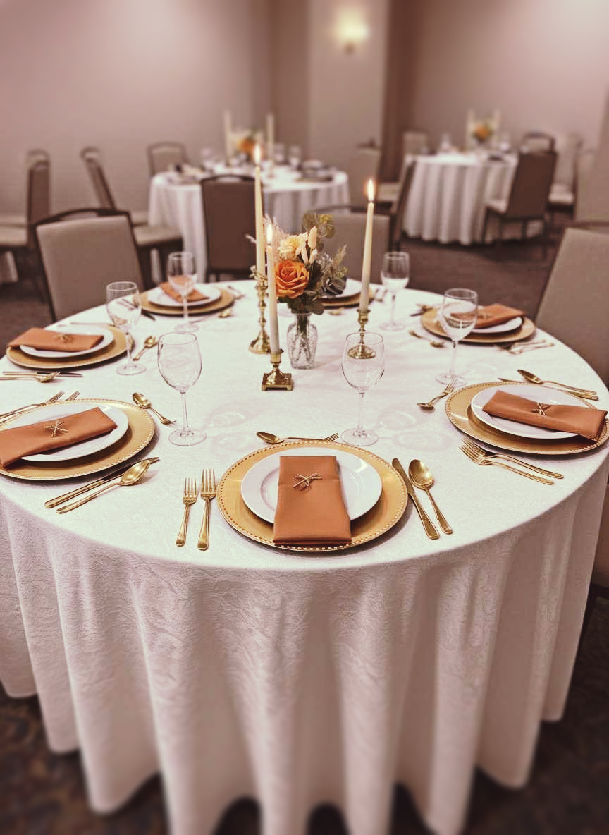 Barrel arrangements wedding decor floral rental set at Hilltop Wedding venue in Shelby, NC.