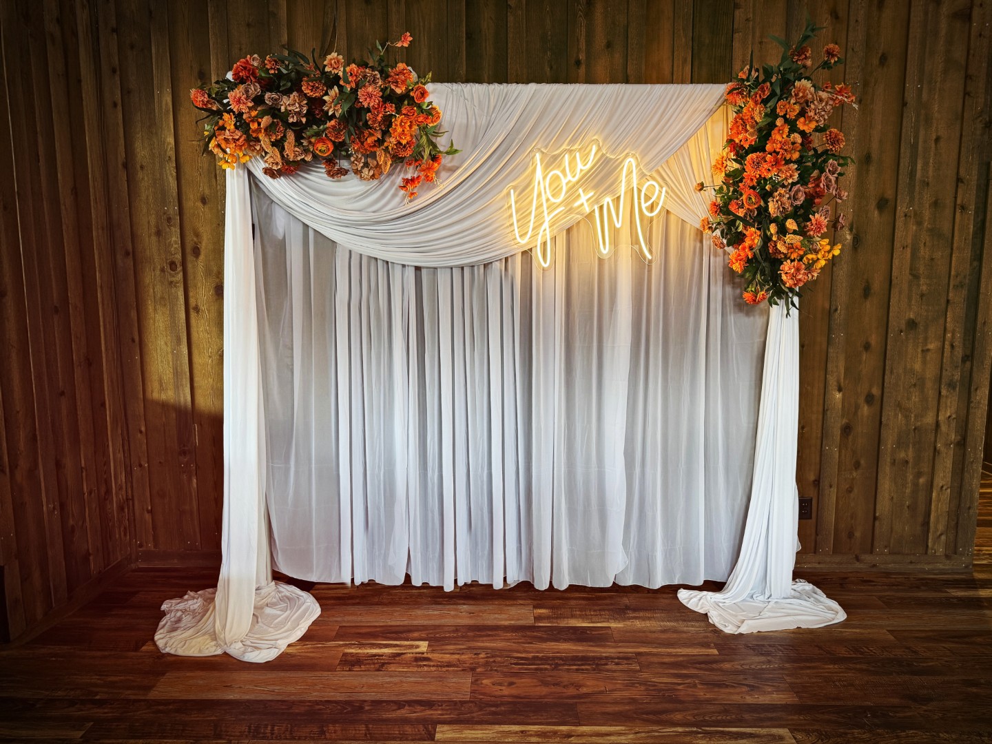 ID-Backdrop-1 Bold wedding arbor with lush florals from Intense Devotion rental set