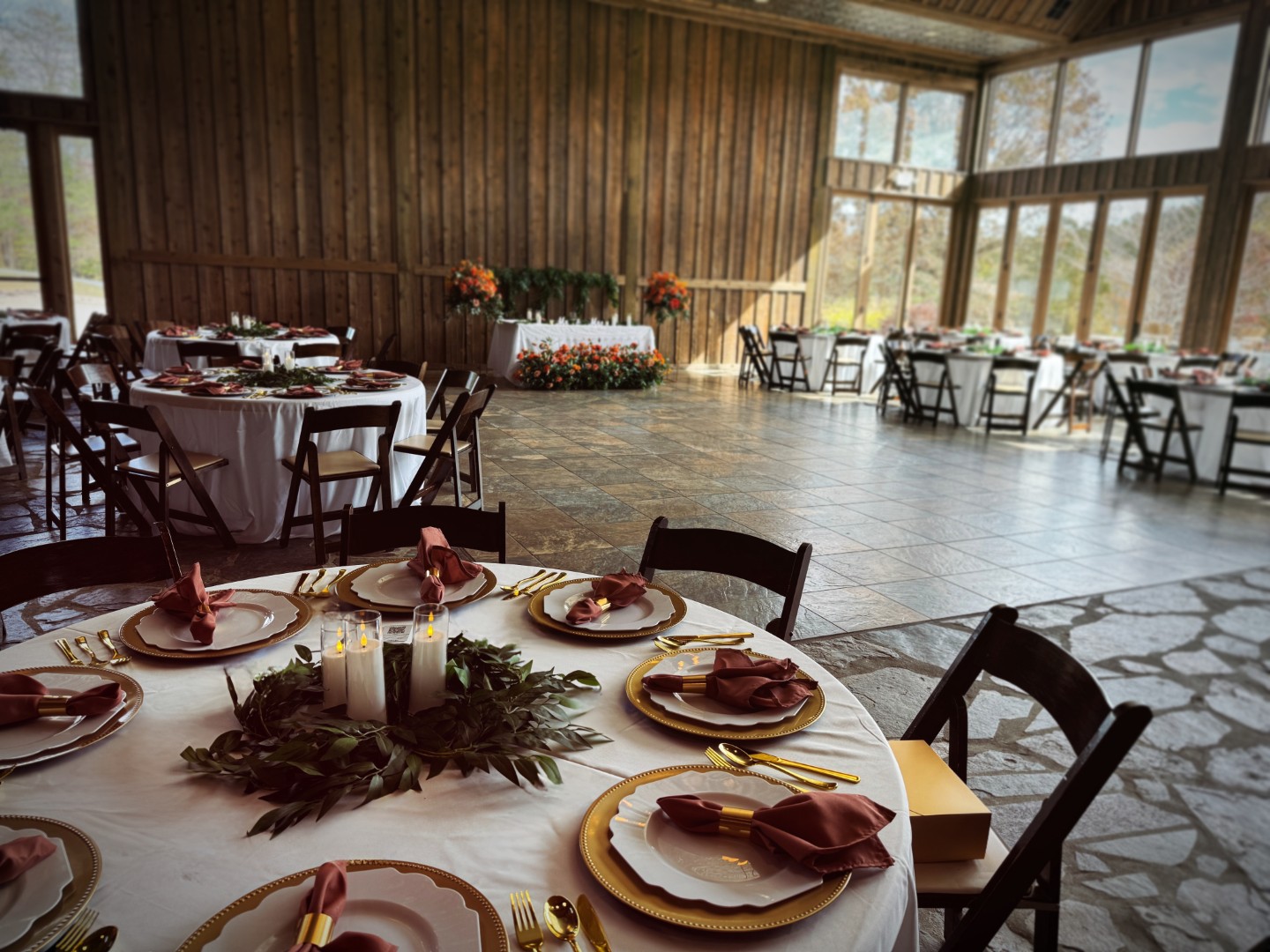 ID-Centerpiece-3 Lush wild floral arrangements in orange and yellow wedding palette