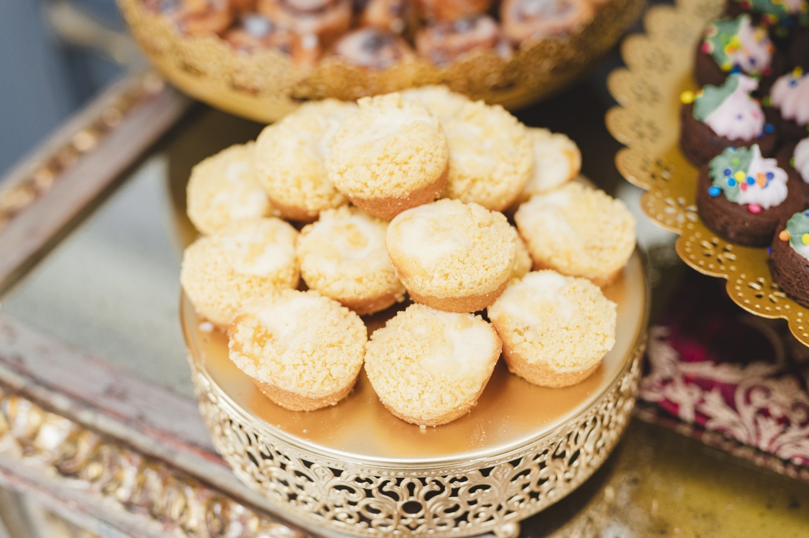 Barrel arrangements wedding decor floral rental set at Hilltop Wedding venue in Shelby, NC.