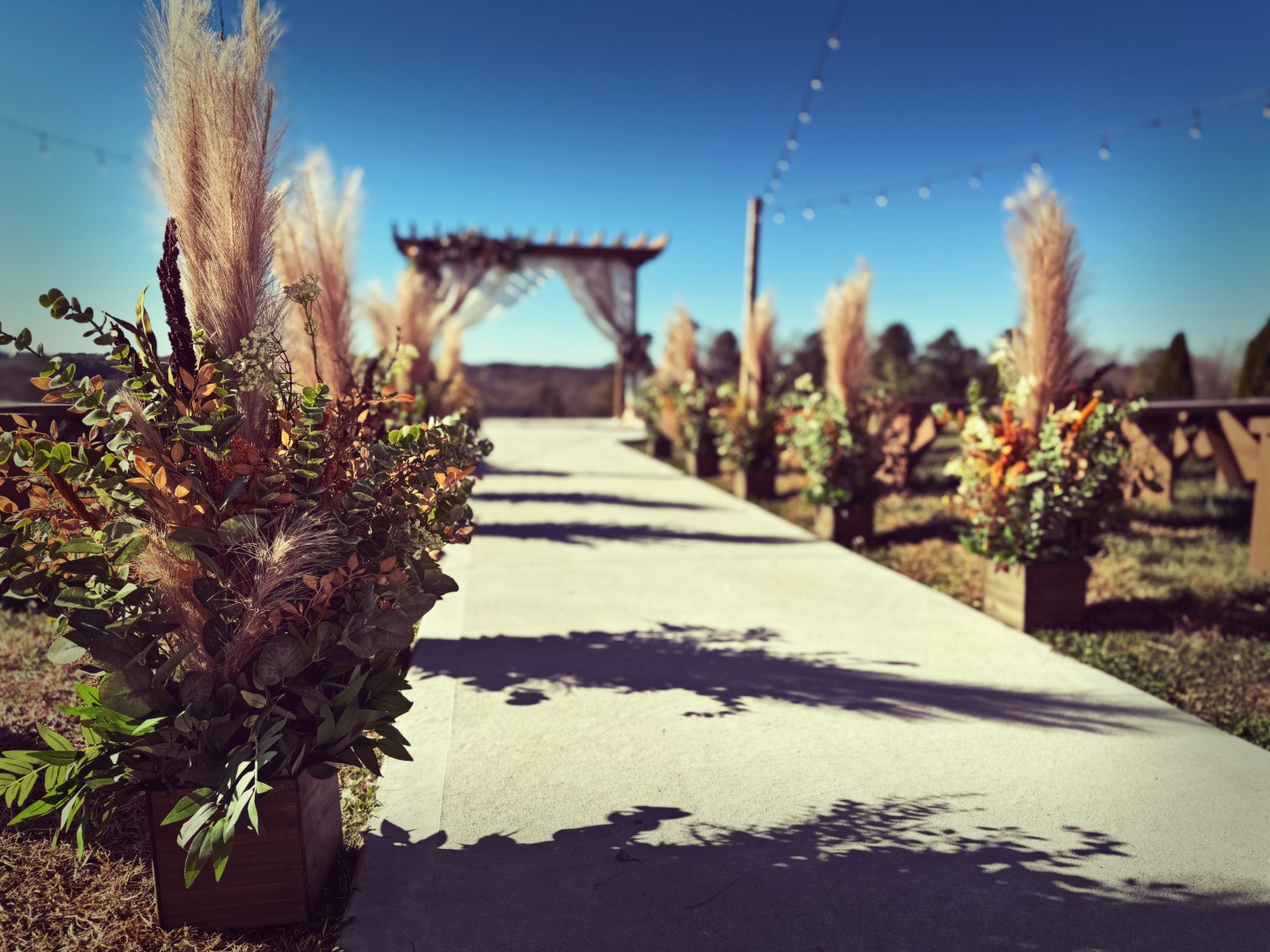 Earth tone wedding floral arrangements and décor rental in Taylorsville NC