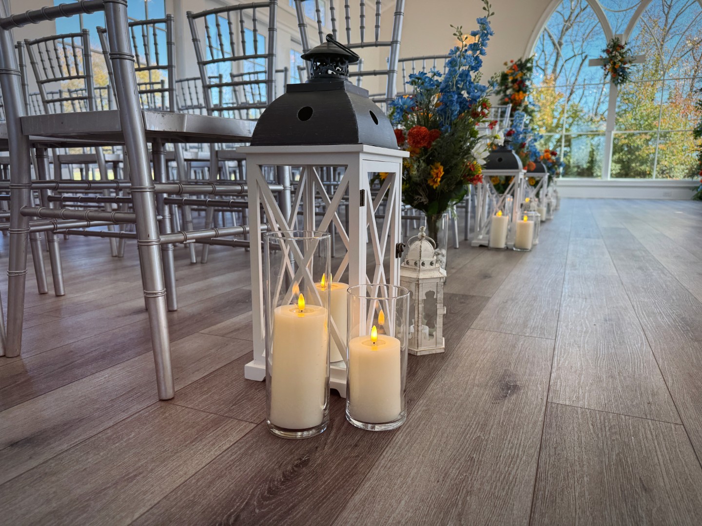 WR-Aisle-8 Wedding floral columns rental set in Hickory NC